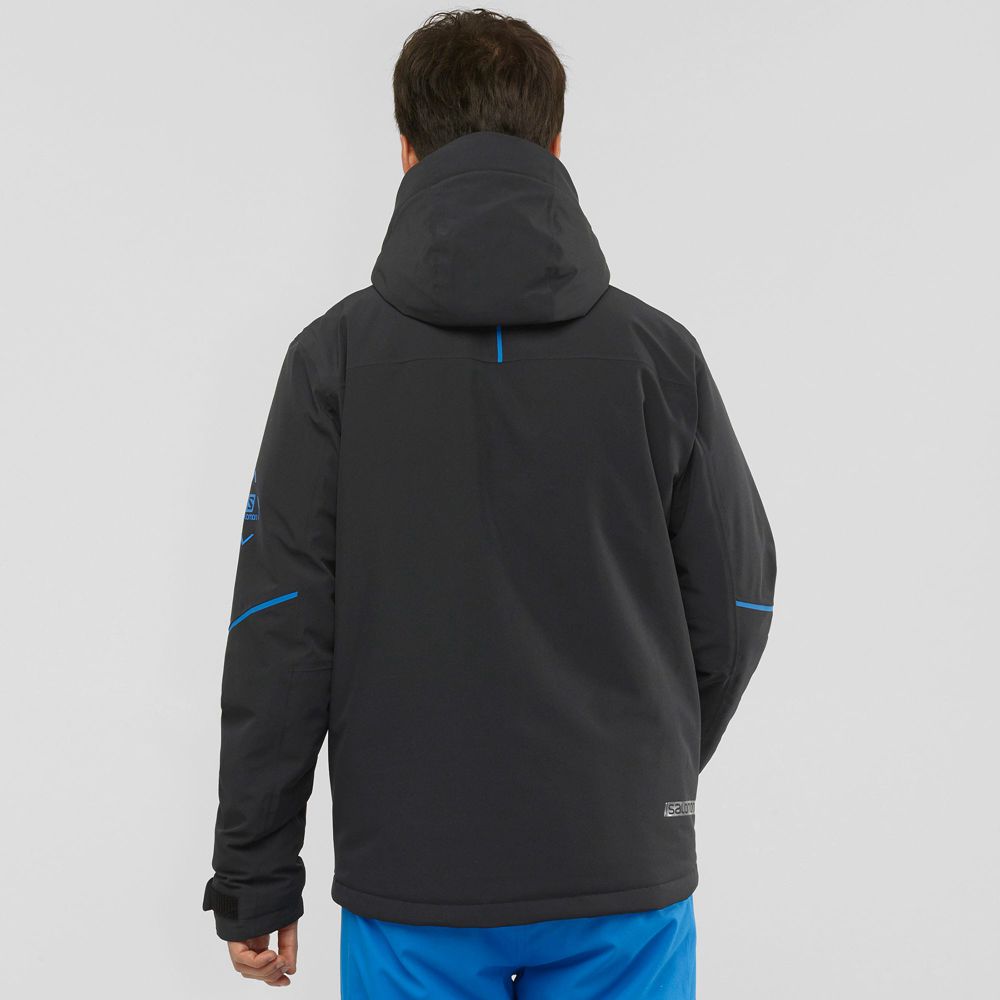 Men's Salomon EDGE Ski Jackets Black | CJHWDS-392
