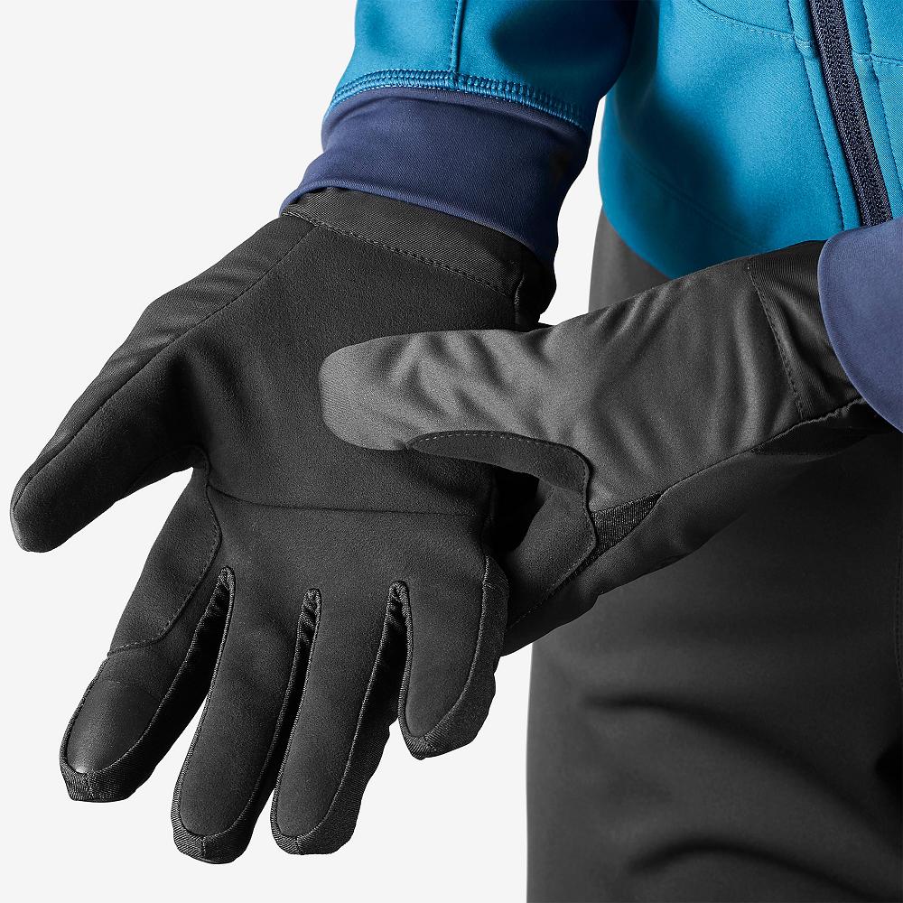 Men's Salomon EQUIPE U Gloves Black | FRYHMJ-371