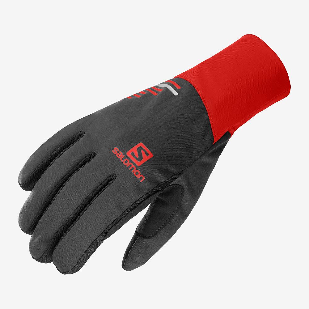Men's Salomon EQUIPE U Gloves Black | OPJHWY-023