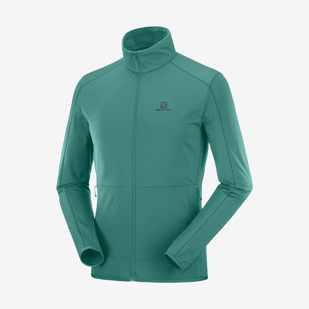 Men's Salomon ESSENTIAL LIGHTWARM Midlayers Green | EYAHZT-581