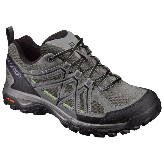 Men\'s Salomon EVASION 2 AERO Hiking Shoes Grey / Black | DAYLGW-217