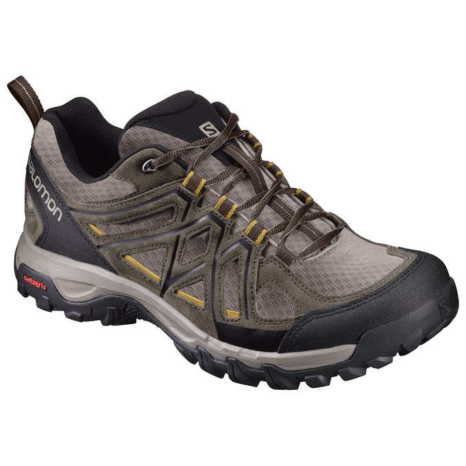 Men\'s Salomon EVASION 2 AERO Hiking Shoes Brown Black | OSGEQJ-153