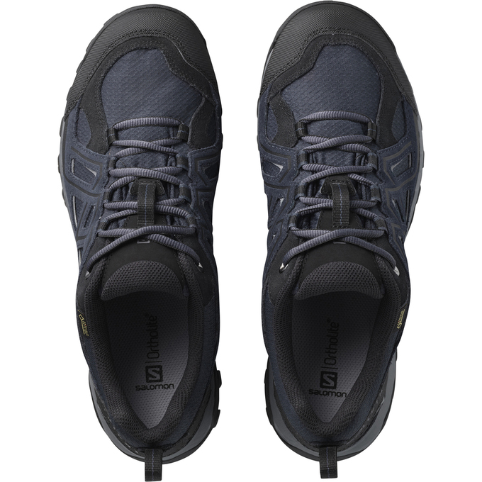 Men's Salomon EVASION 2 GTX Hiking Shoes Navy / Black | MKCENP-401