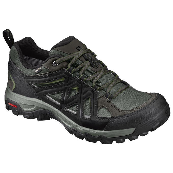 Men\'s Salomon EVASION 2 GTX Hiking Shoes Olive / Black | VEKCDU-243