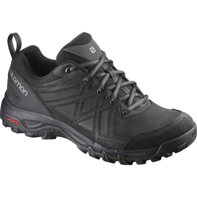 Men\'s Salomon EVASION 2 LTR Hiking Shoes Black | PMSLOA-068