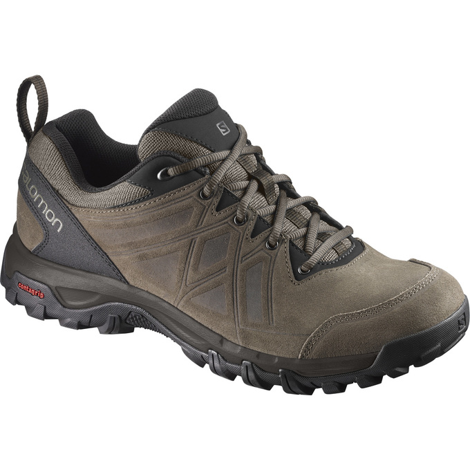 Men\'s Salomon EVASION 2 LTR Hiking Shoes Brown Black | RGYLDJ-207