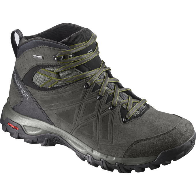 Men\'s Salomon EVASION 2 MID LTR GTX Hiking Shoes Black | PLEHXV-723