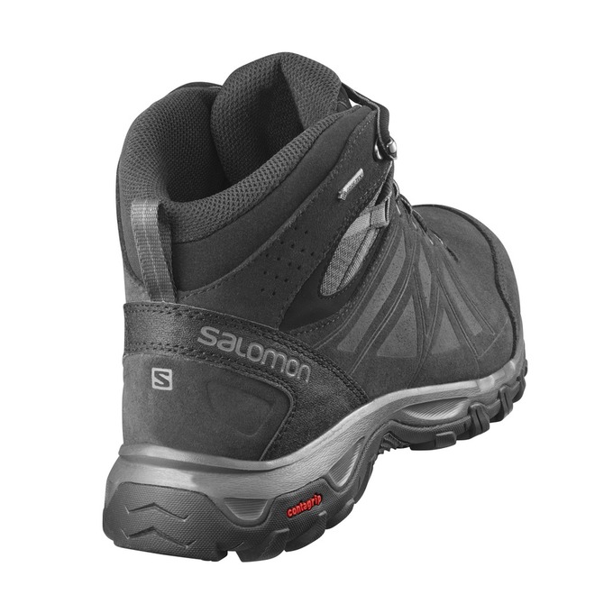 Men's Salomon EVASION 2 MID LTR GTX Hiking Shoes Black | QZBMXF-905