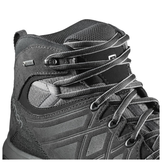 Men's Salomon EVASION 2 MID LTR GTX Hiking Shoes Black | QZBMXF-905