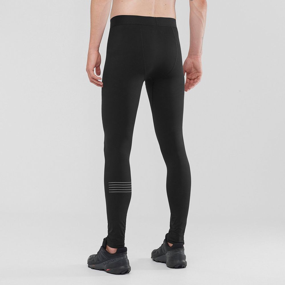 Men's Salomon EXO MOTION LONG Tights Black | VKSDOR-680