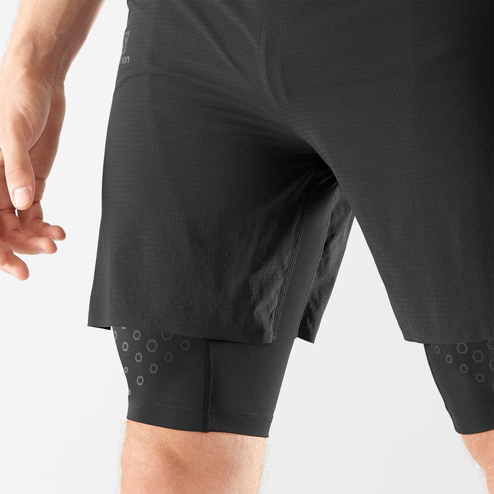 Men's Salomon EXO MOTION TW.SKIN SHRT M Shorts Black | IWJFXK-514