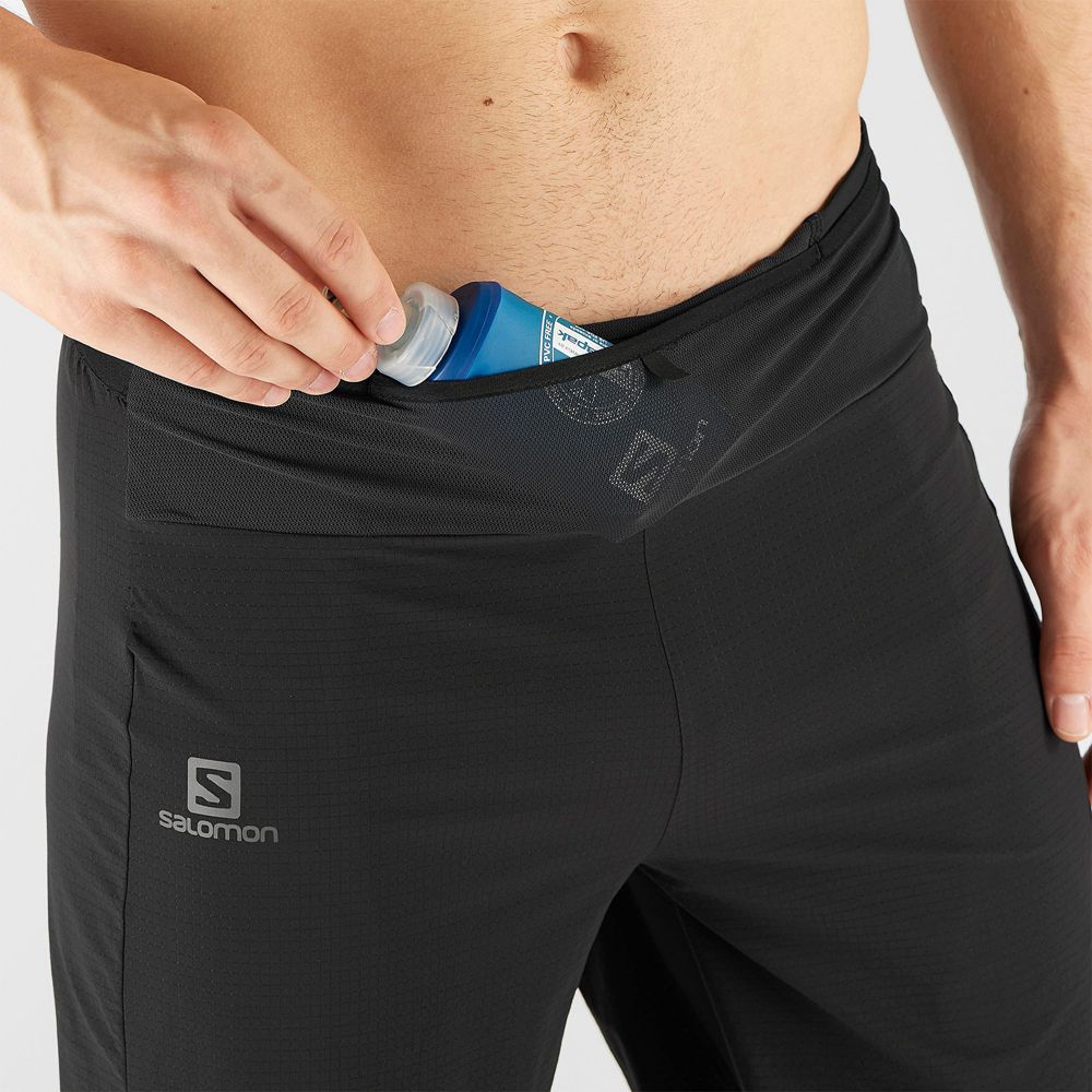 Men's Salomon EXO MOTION TW.SKIN SHRT M Shorts Black | IWJFXK-514