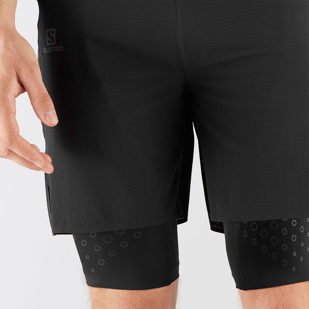 Men's Salomon EXO MOTION TW.SKIN SHRT M Shorts Black | IWJFXK-514