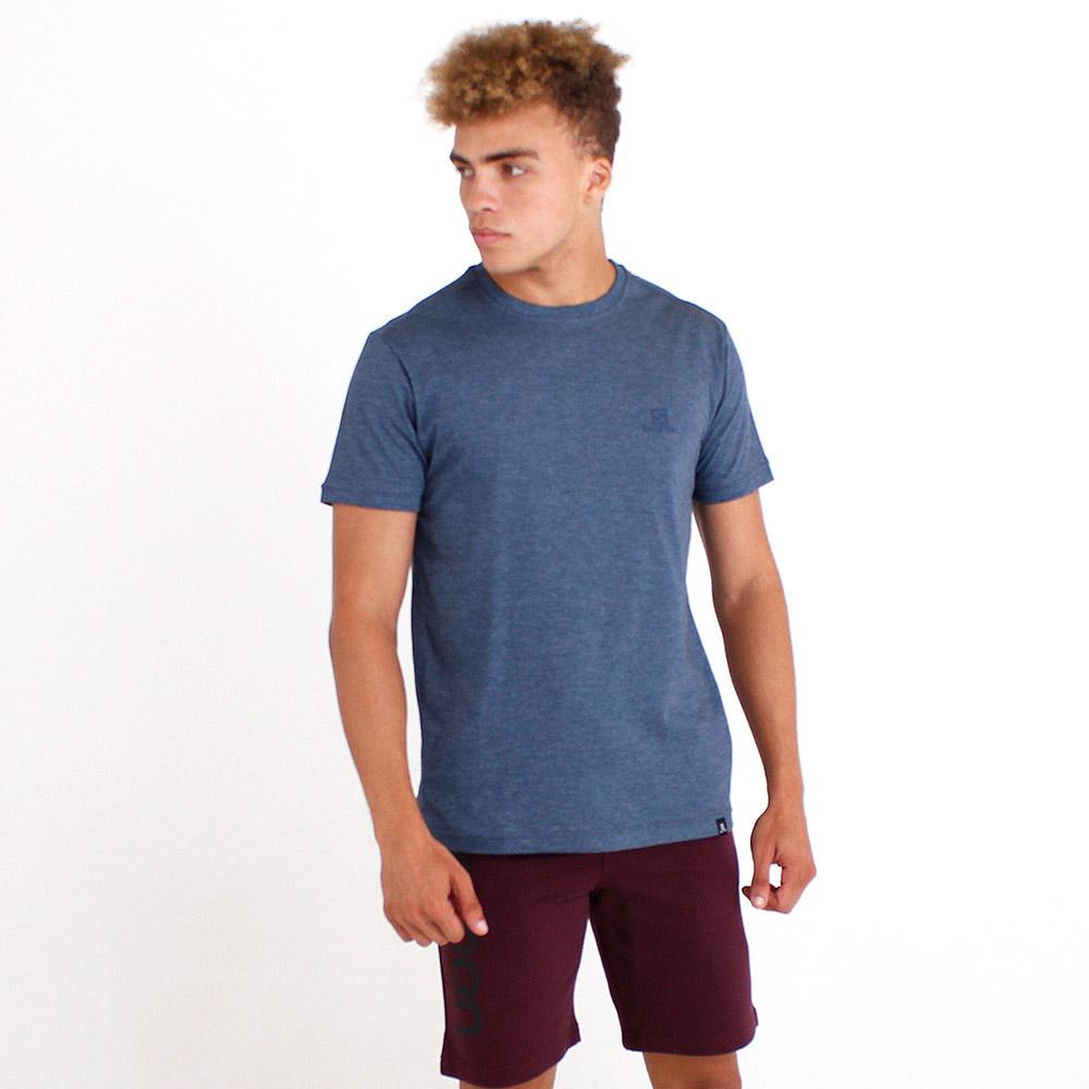 Men's Salomon EXPLORER SS M T Shirts Dark Denim | DAVSYW-907