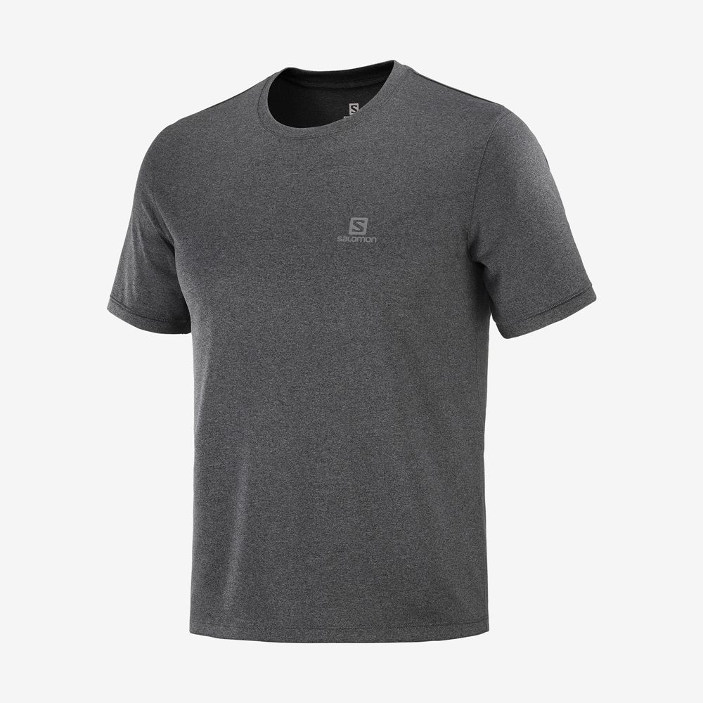 Men's Salomon EXPLORE M Short Sleeve T Shirts Grey | CFRTVL-760