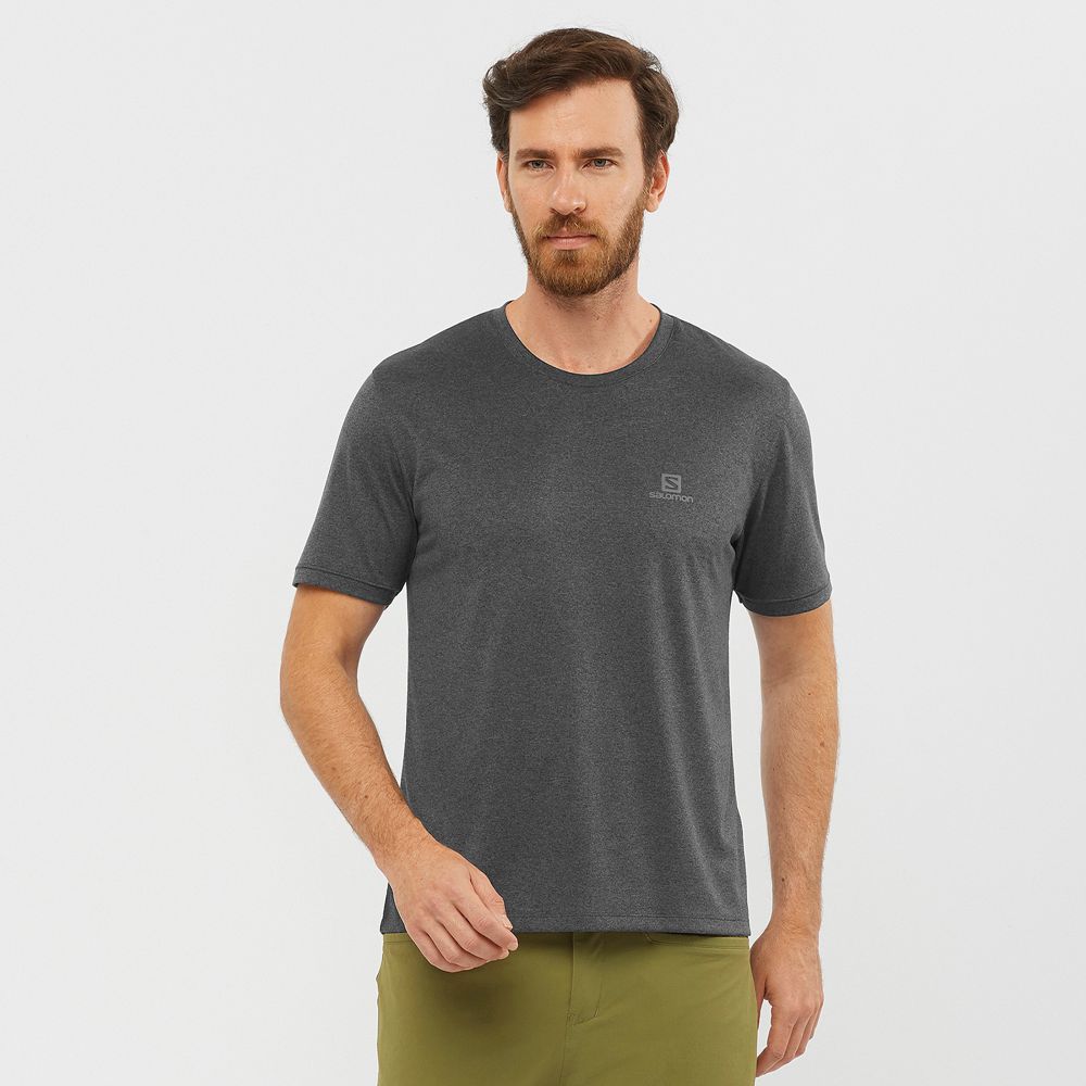 Men\'s Salomon EXPLORE M Short Sleeve T Shirts Grey | CFRTVL-760