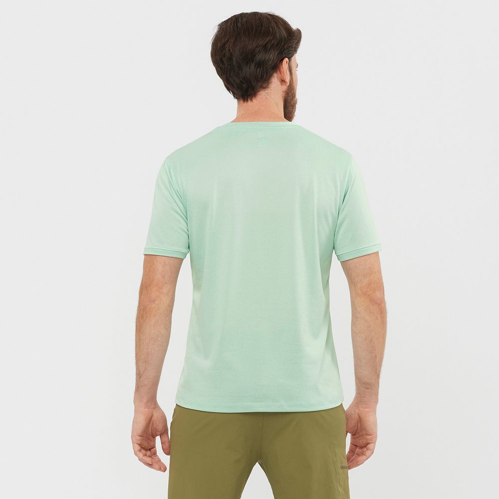 Men's Salomon EXPLORE M Short Sleeve T Shirts Blue | CLTKFY-362