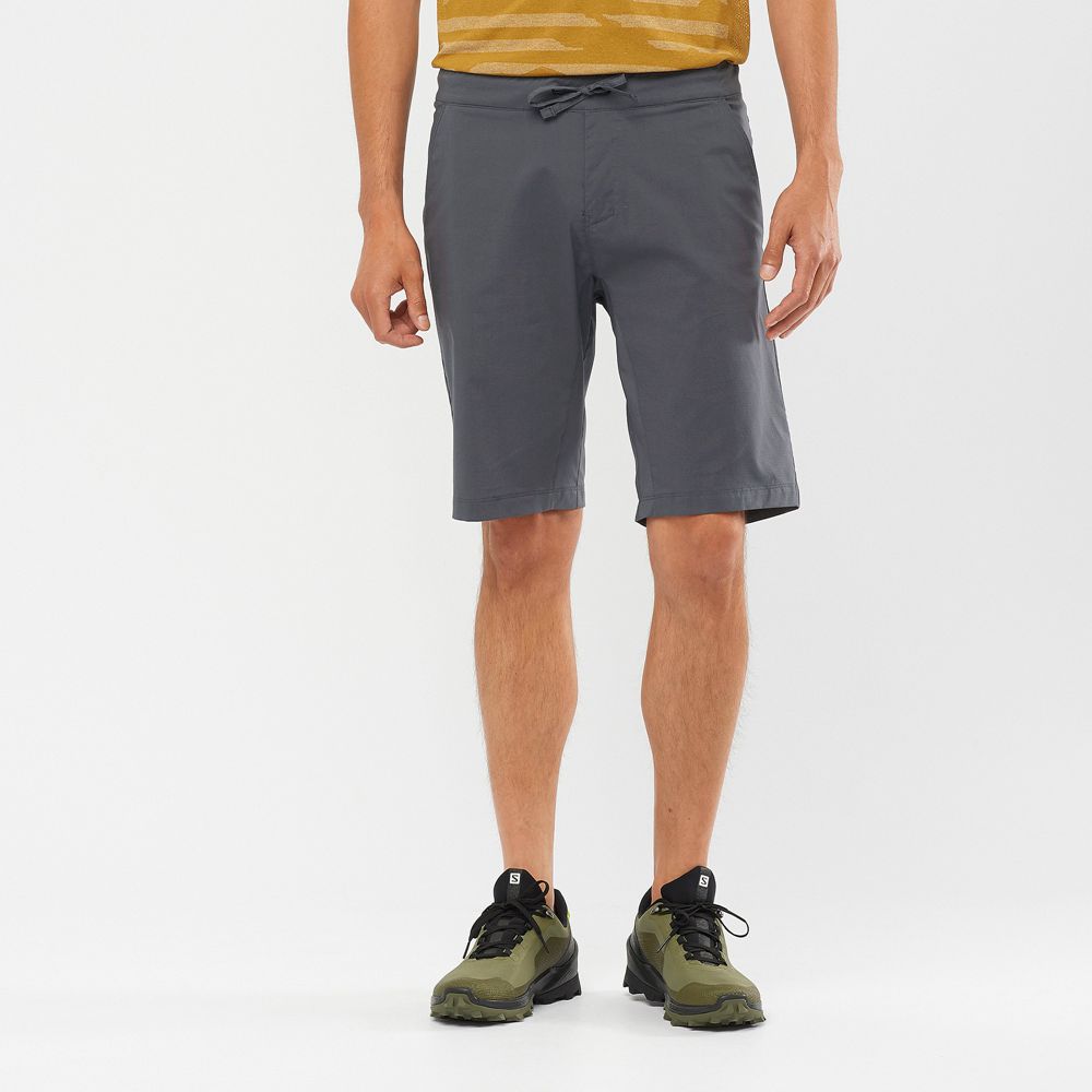 Men's Salomon EXPLORE M Shorts Dark Gery | ELVQAF-573