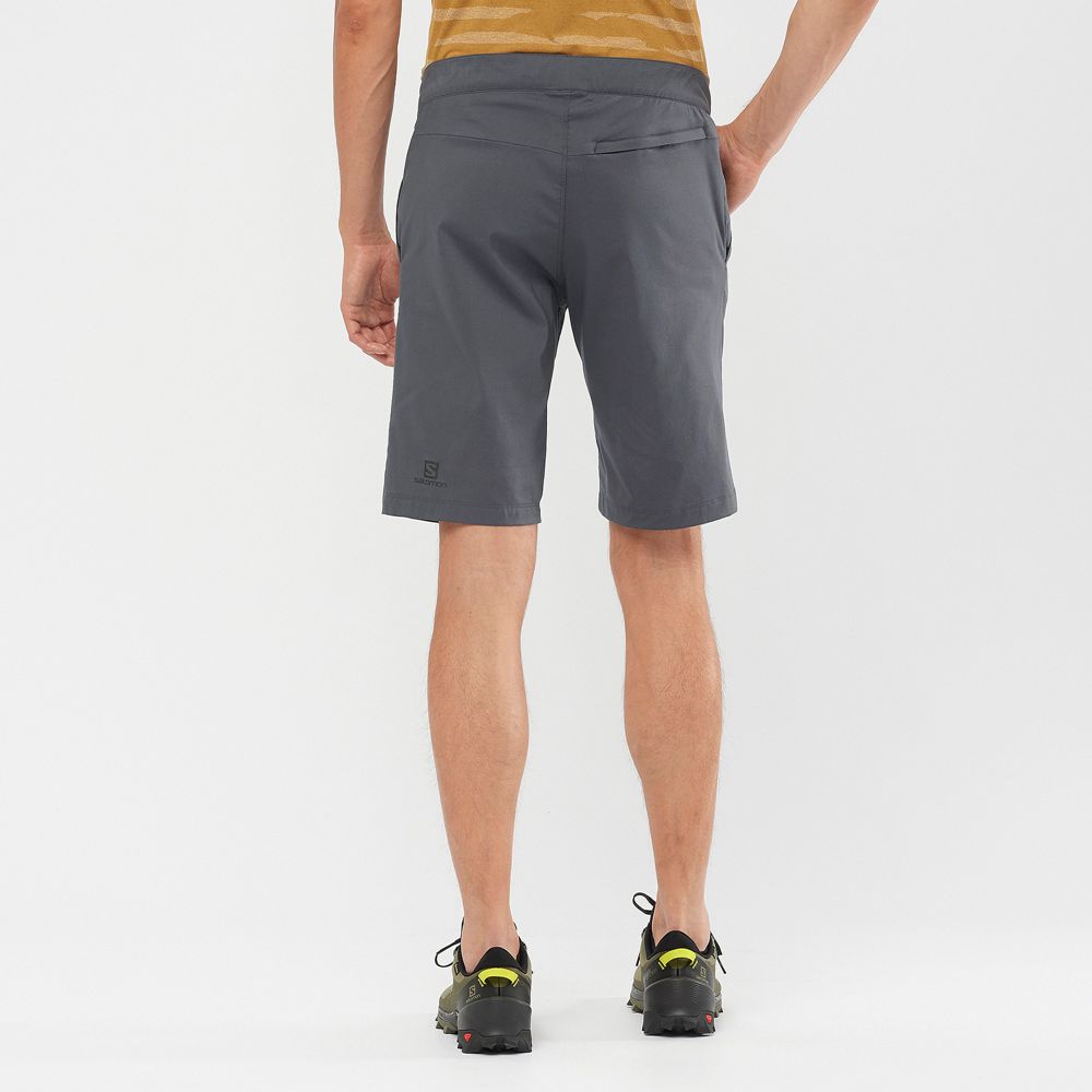 Men's Salomon EXPLORE M Shorts Dark Gery | ELVQAF-573