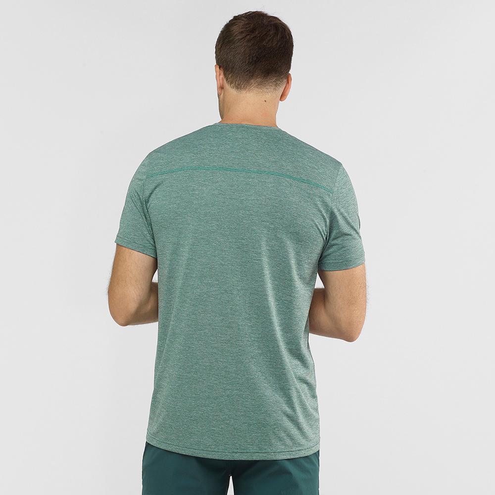 Men's Salomon EXPLORE PIQUE SS M T Shirts Green | LPXCQT-607