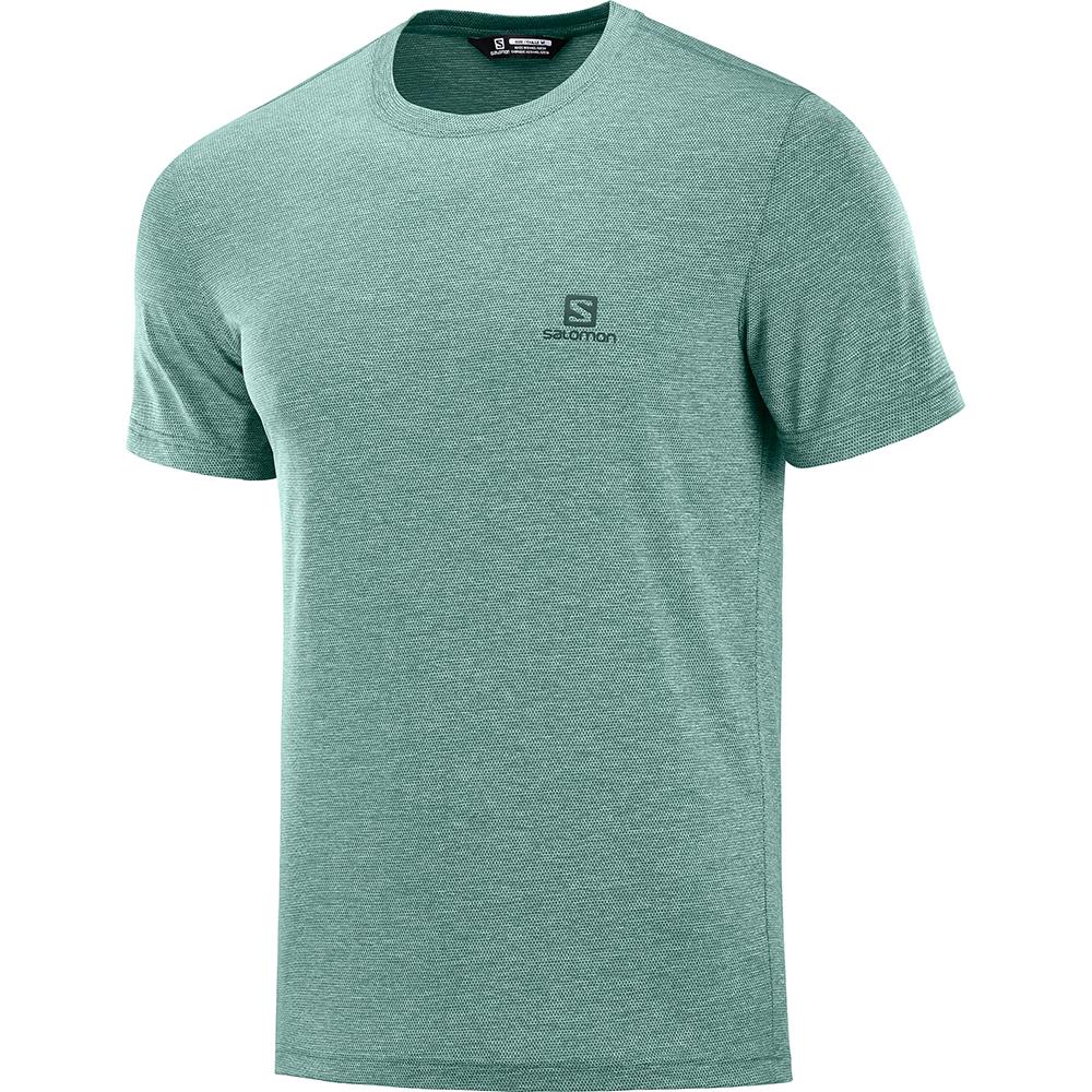 Men\'s Salomon EXPLORE PIQUE SS M T Shirts Green | LPXCQT-607