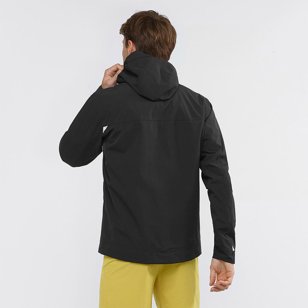 Men's Salomon EXPLORE WP JKT M Jackets Black | YXOBPD-951