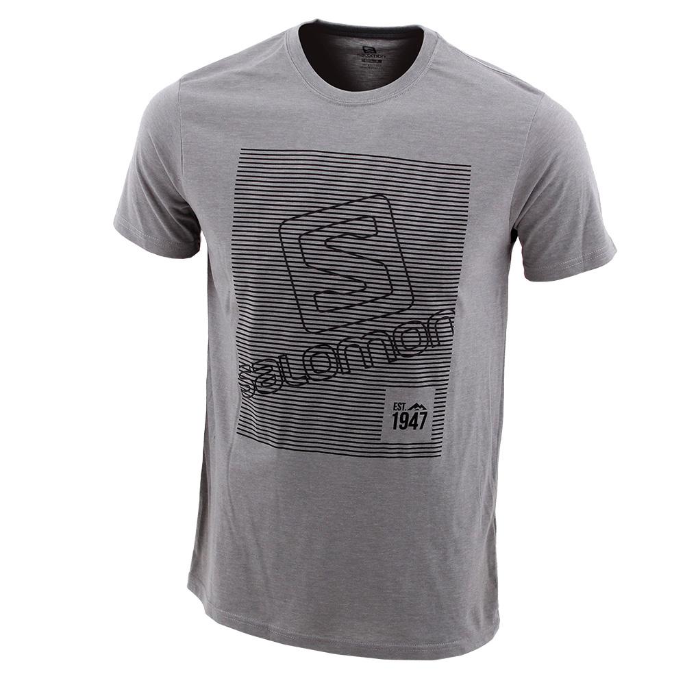 Men\'s Salomon FINELINE SS M T Shirts Grey | QMXIGF-783