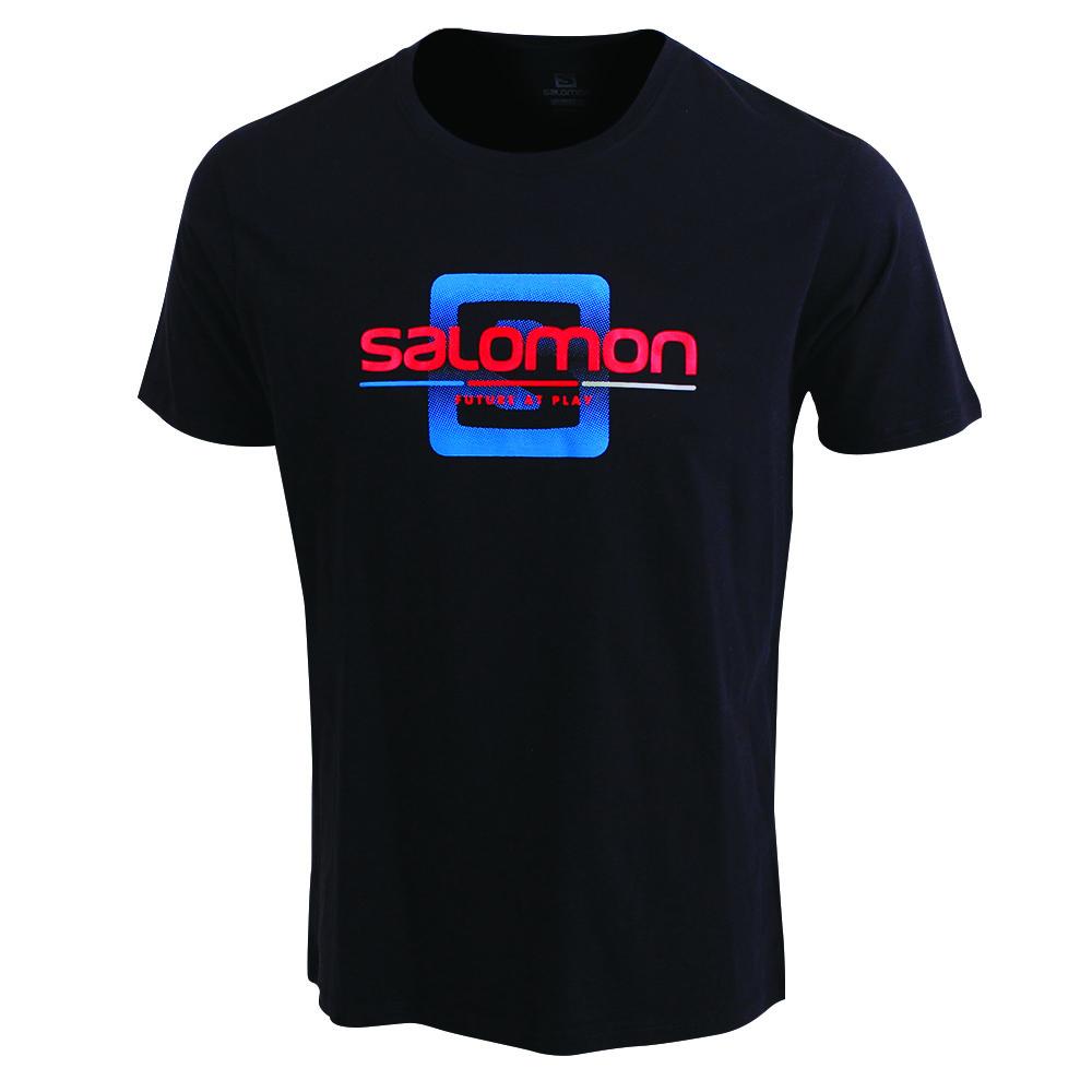 Men\'s Salomon FINISH LINE SS M T Shirts Black | HWPOLR-183