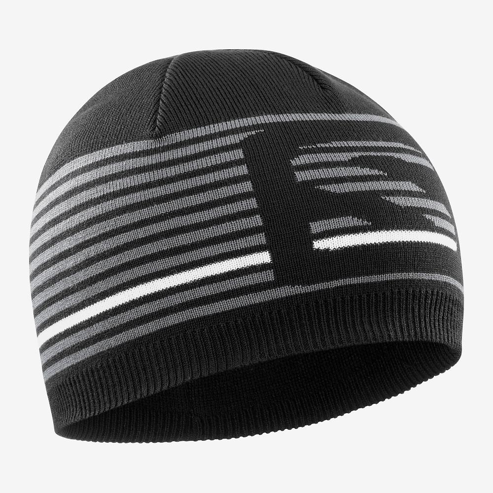 Men\'s Salomon FLATSPIN Beanie Black | ZITGRJ-302