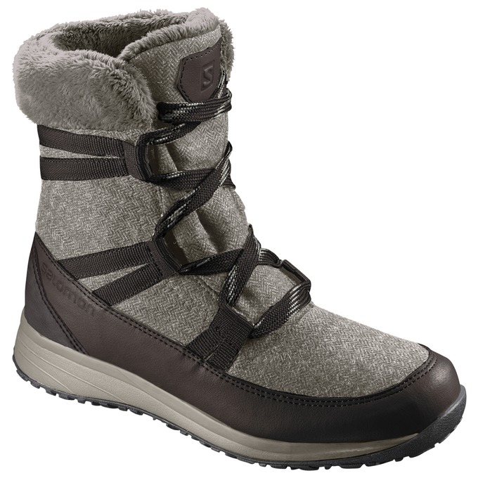 Men\'s Salomon HEIKA CS WP Winter Boots Dark Grey / Black | TJREDI-693