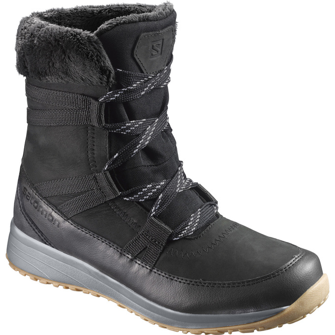 Men\'s Salomon HEIKA LTR CS WP Winter Boots Black | LKHSBZ-835