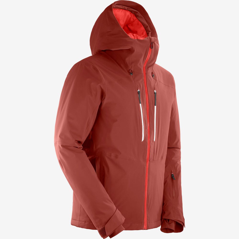 Men's Salomon HIGHLAND Ski Jackets Brown | TGUINB-527