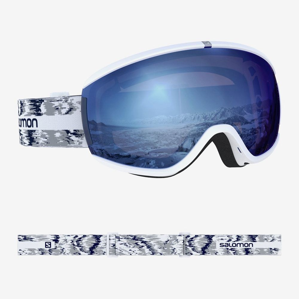 Men\'s Salomon IVY WHITE GLITCH Goggles White | DFNMJU-289