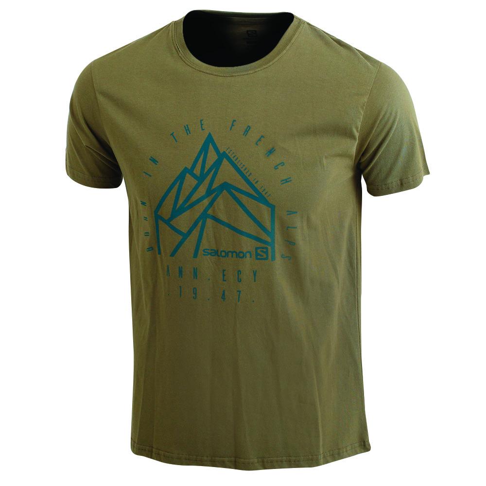 Men\'s Salomon JETLAG SS M T Shirts Olive | YDVNUW-891