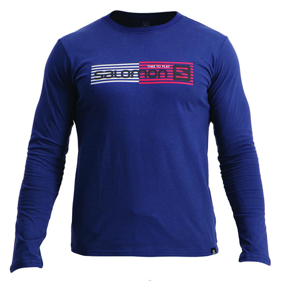 Men\'s Salomon JOEY LS M T Shirts Navy | BKTULF-640