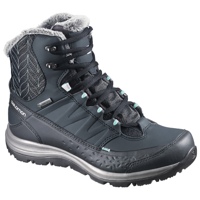 Men\'s Salomon KAÏNA MID GTX Winter Boots Navy | WAPVDH-245