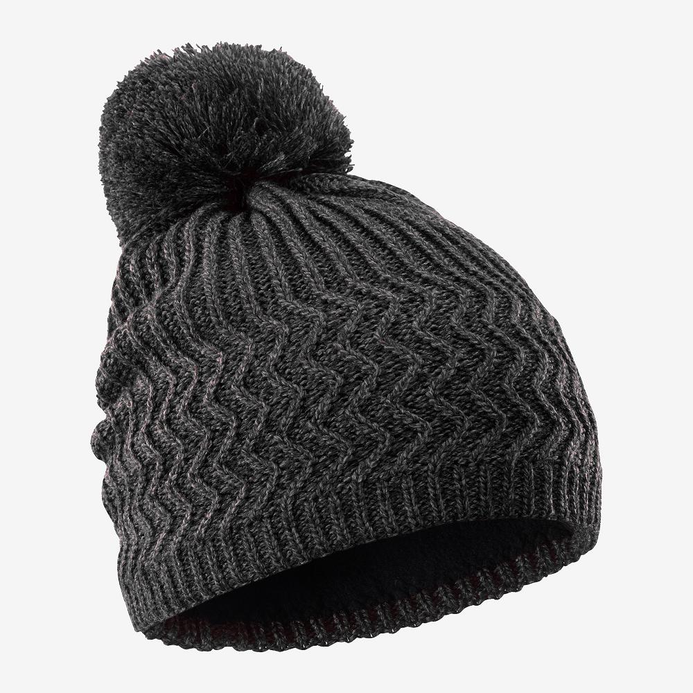 Men\'s Salomon KUBA Beanie Black | LWQXZO-613