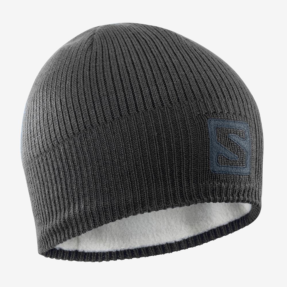Men\'s Salomon LOGO Hats Black | UJQTSV-951