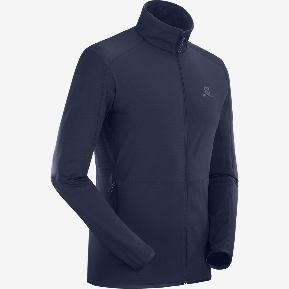 Men's Salomon Midlayers Navy | RCALBV-574