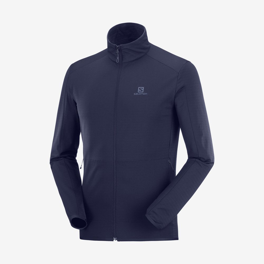 Men's Salomon Midlayers Navy | RCALBV-574