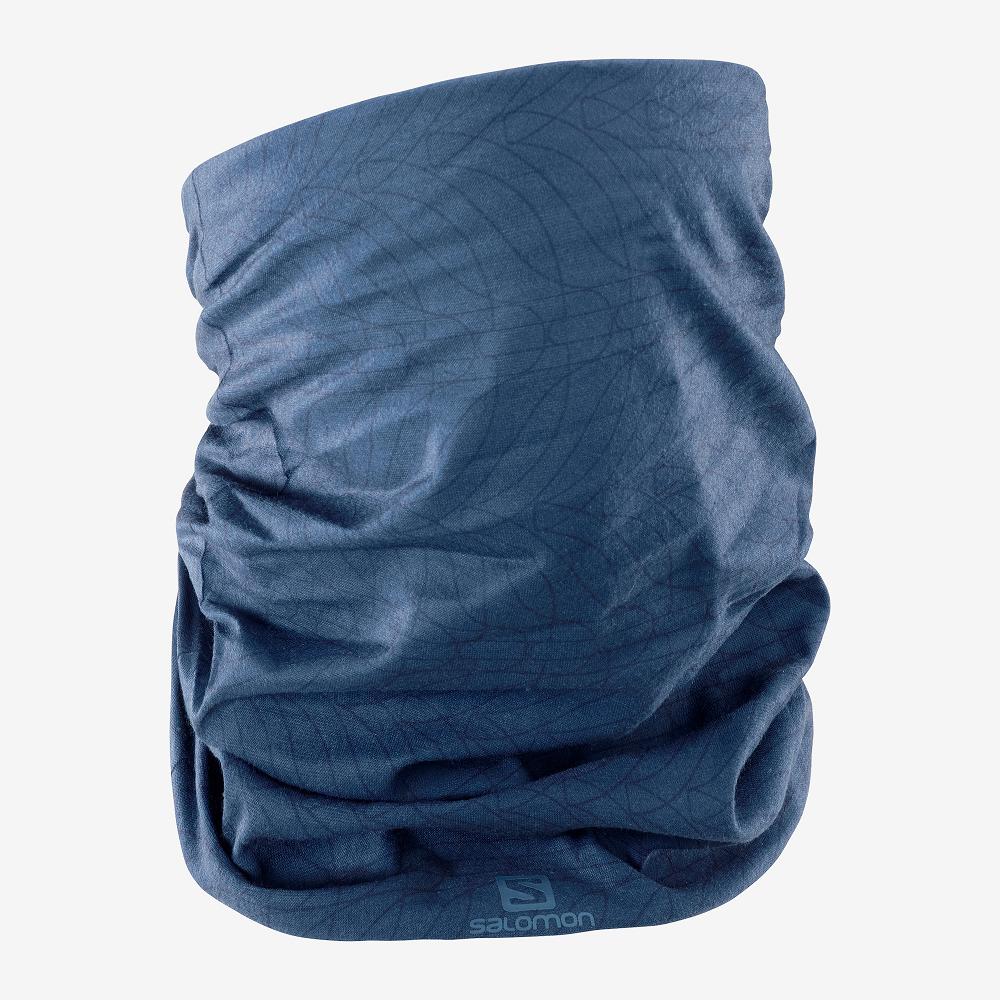 Men's Salomon NECK&HEAD LIGHT GAITER Headwear Navy | MVTCSG-840