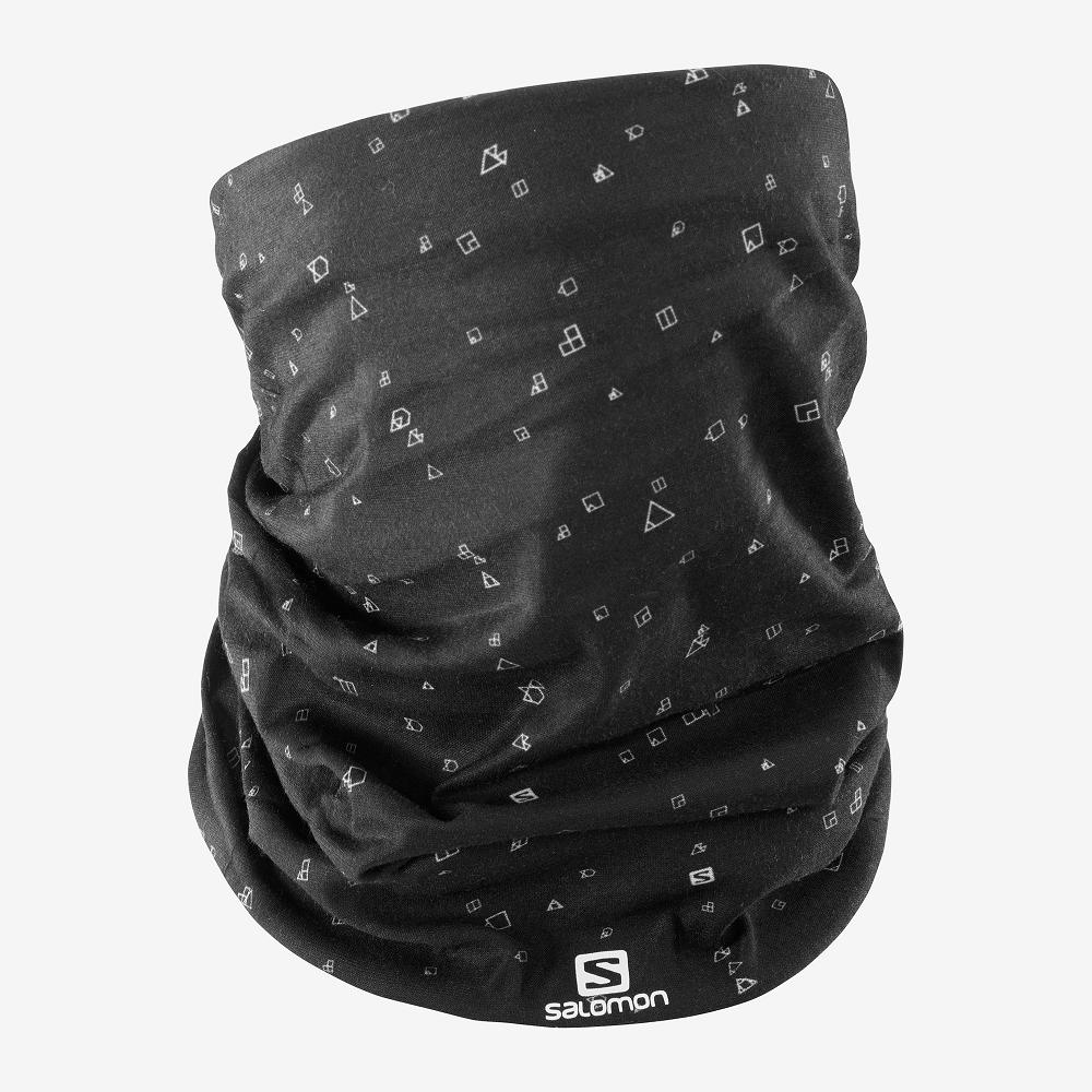 Men\'s Salomon NECK&HEAD LIGHT GAITER Headwear Black | OQZJVR-183