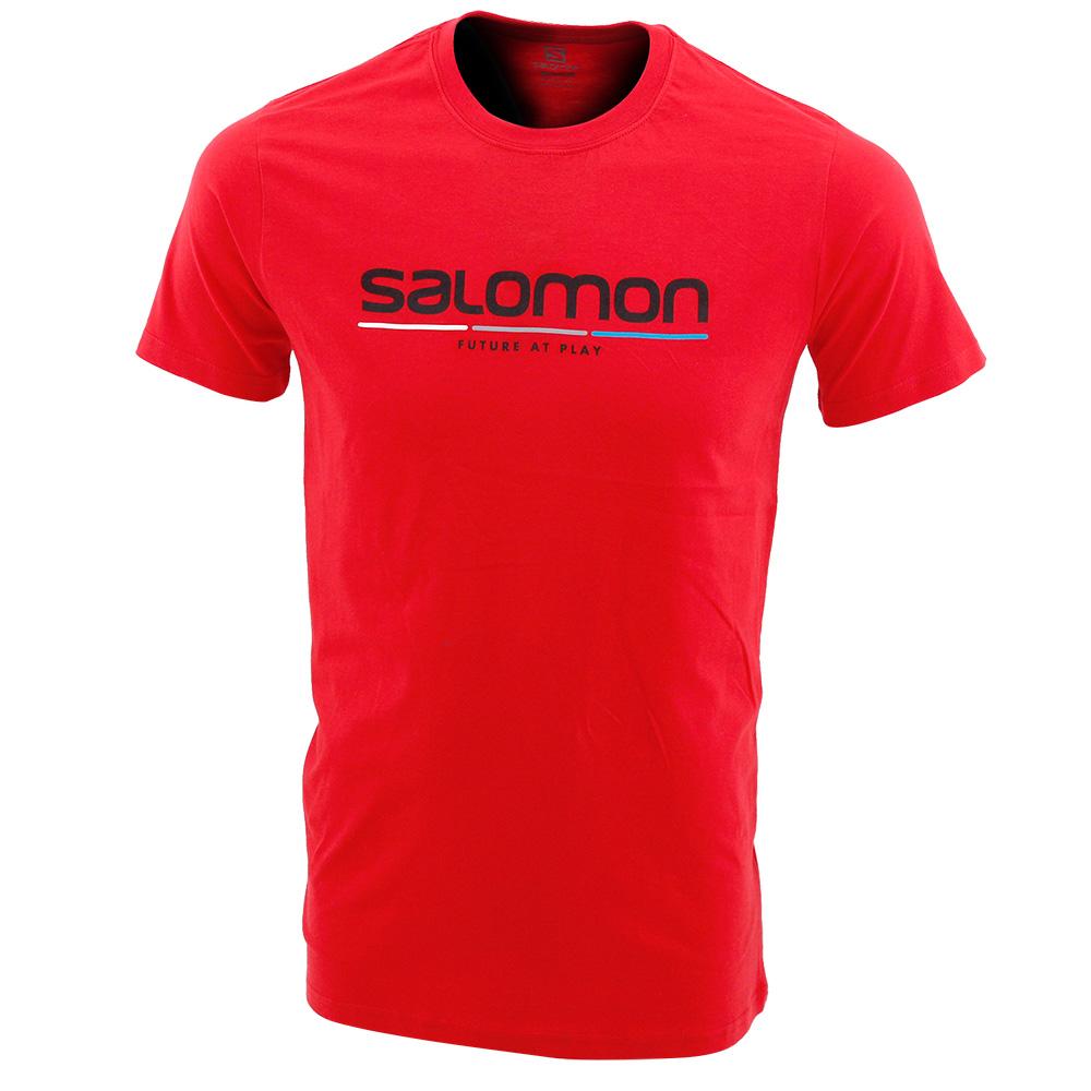 Men\'s Salomon NEW RACE SS M T Shirts Red | HYMDBJ-543
