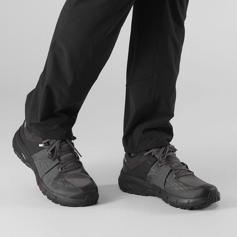 Men's Salomon ODYSSEY Hiking Shoes Black / Royal | PZLWMT-123