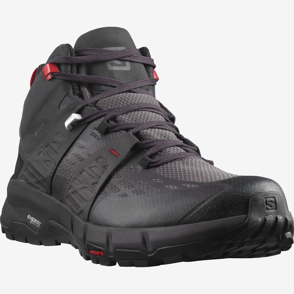 Men's Salomon ODYSSEY MID GTX Hiking Boots Black | XIDLJK-075