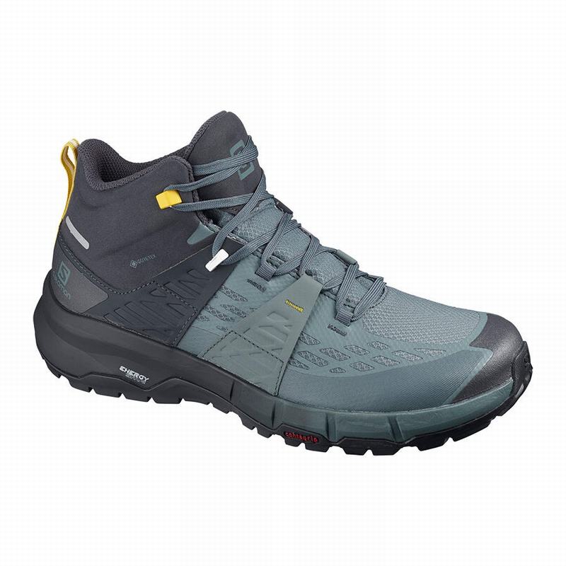 Men\'s Salomon ODYSSEY MID GTX Hiking Shoes Dark Blue | ERIFTX-546