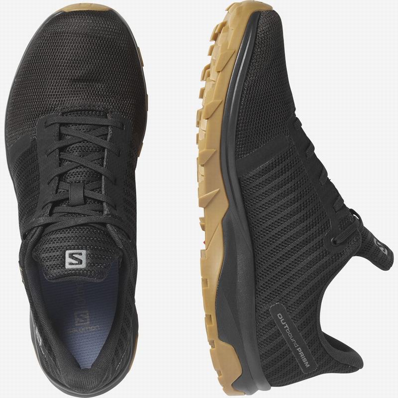 Men's Salomon OUTBOUND PRISM GORE-TEX Hiking Shoes Black | ZANCJP-645