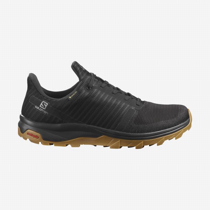 Men\'s Salomon OUTBOUND PRISM GORE-TEX Hiking Shoes Black | ZANCJP-645