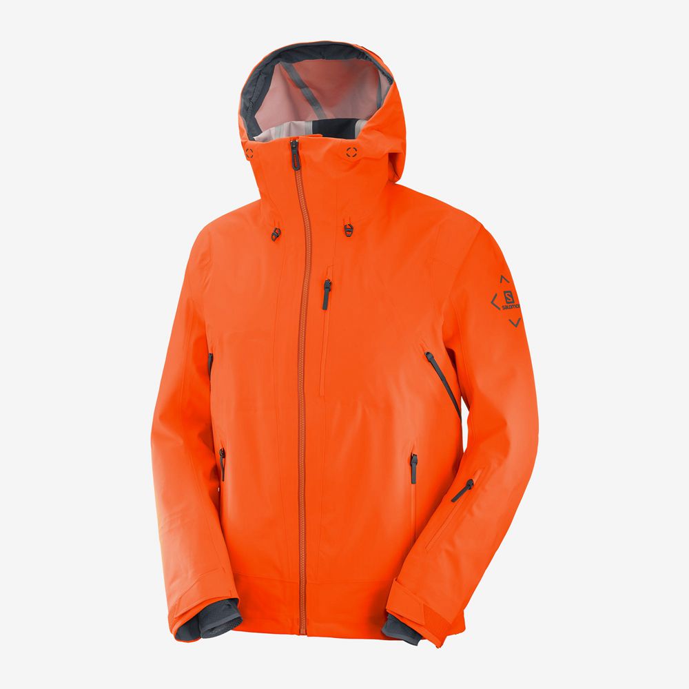 Men's Salomon OUTLAW 3L Ski Jackets Red | NWVYRU-719