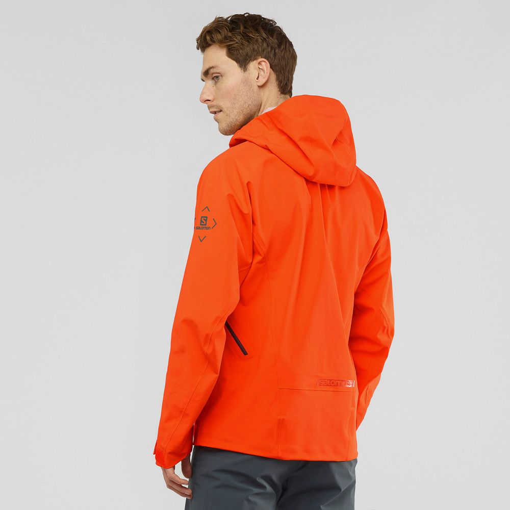 Men's Salomon OUTLAW 3L Ski Jackets Red | NWVYRU-719